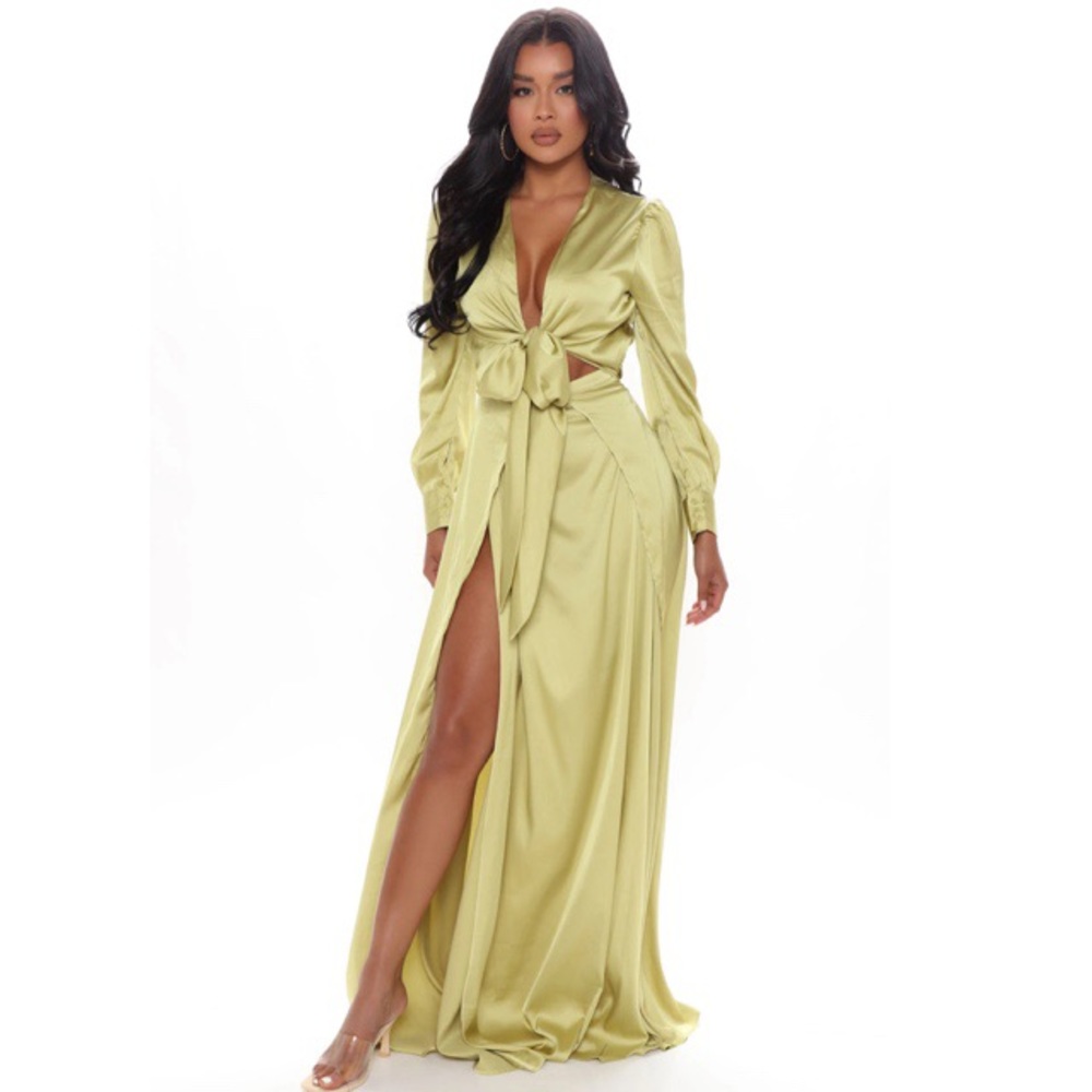 Fashion Nova Satin Maxi Dress